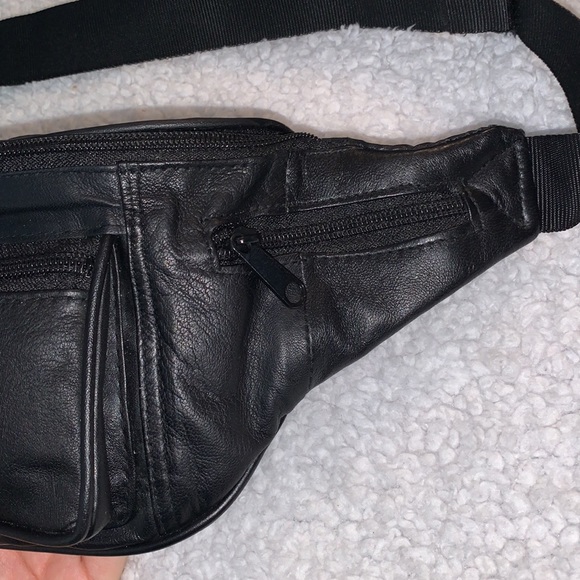 Black Genuine Leather Belt Bag / Fanny Pack - Picture 7 of 16